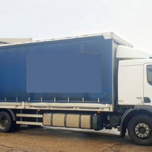 foto EUR5 Volvo 7.5m 19.5t bed lowdeck-trailer air sail FE320